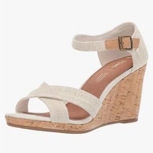 Toms Sienna cork wedge sandals Sz 11